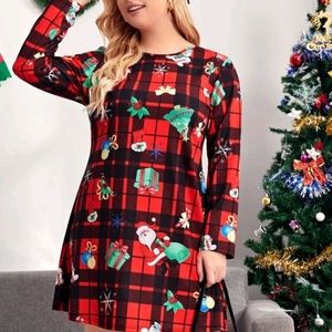🎄🎁Christmas Print Tee Dress🎁🎄